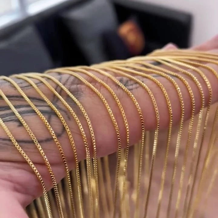 Corrente Veneziana Masculina Banhada a Ouro 18k
