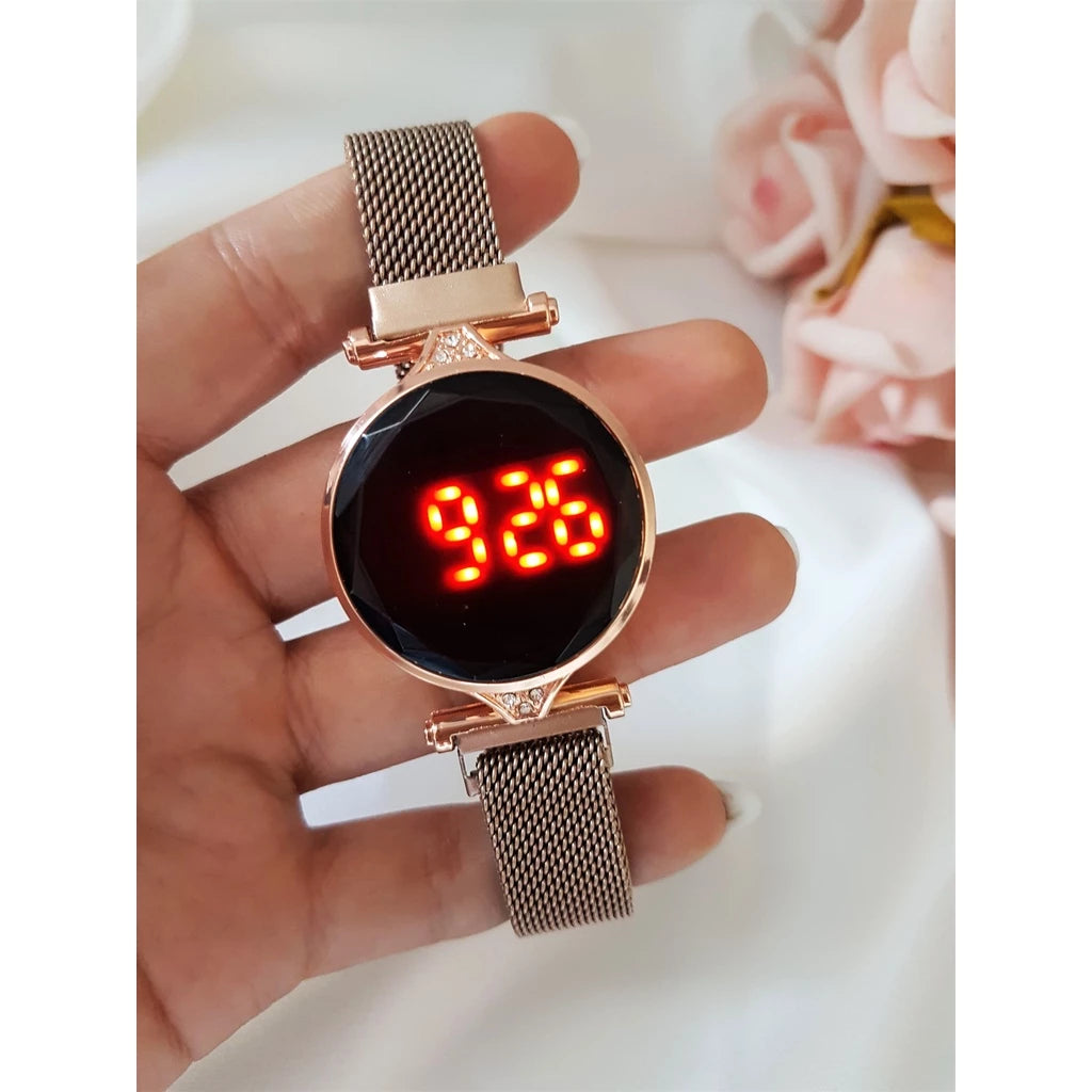 Relógio Feminino Touch Dourado Rose - Kalon Joias