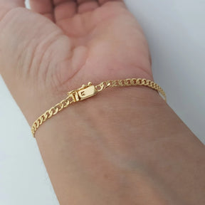 Pulseira grumet masculina 3mm banhada a ouro 18k