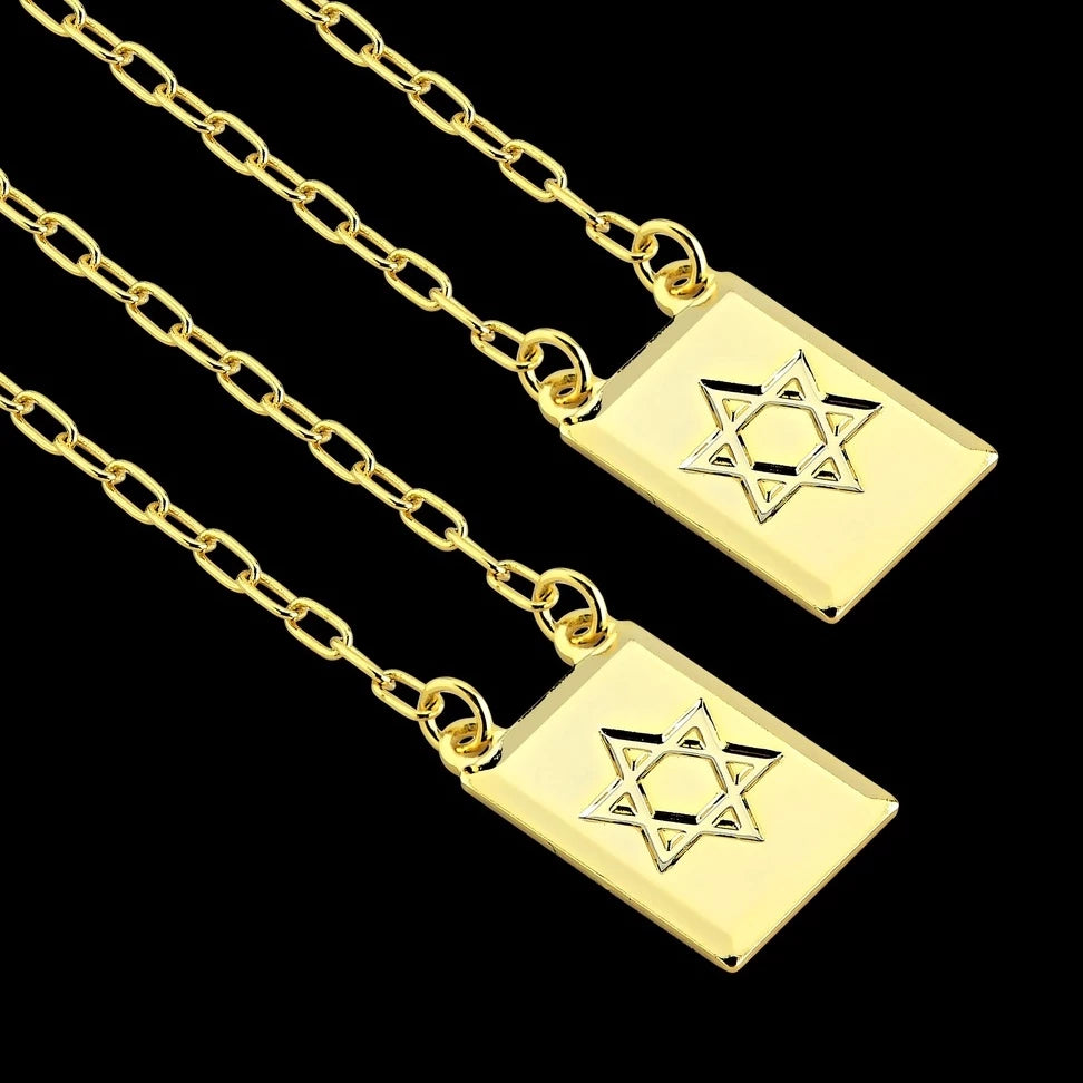 Corrente Escapulário Estrela de Davi Cartier Banhado a Ouro 18k