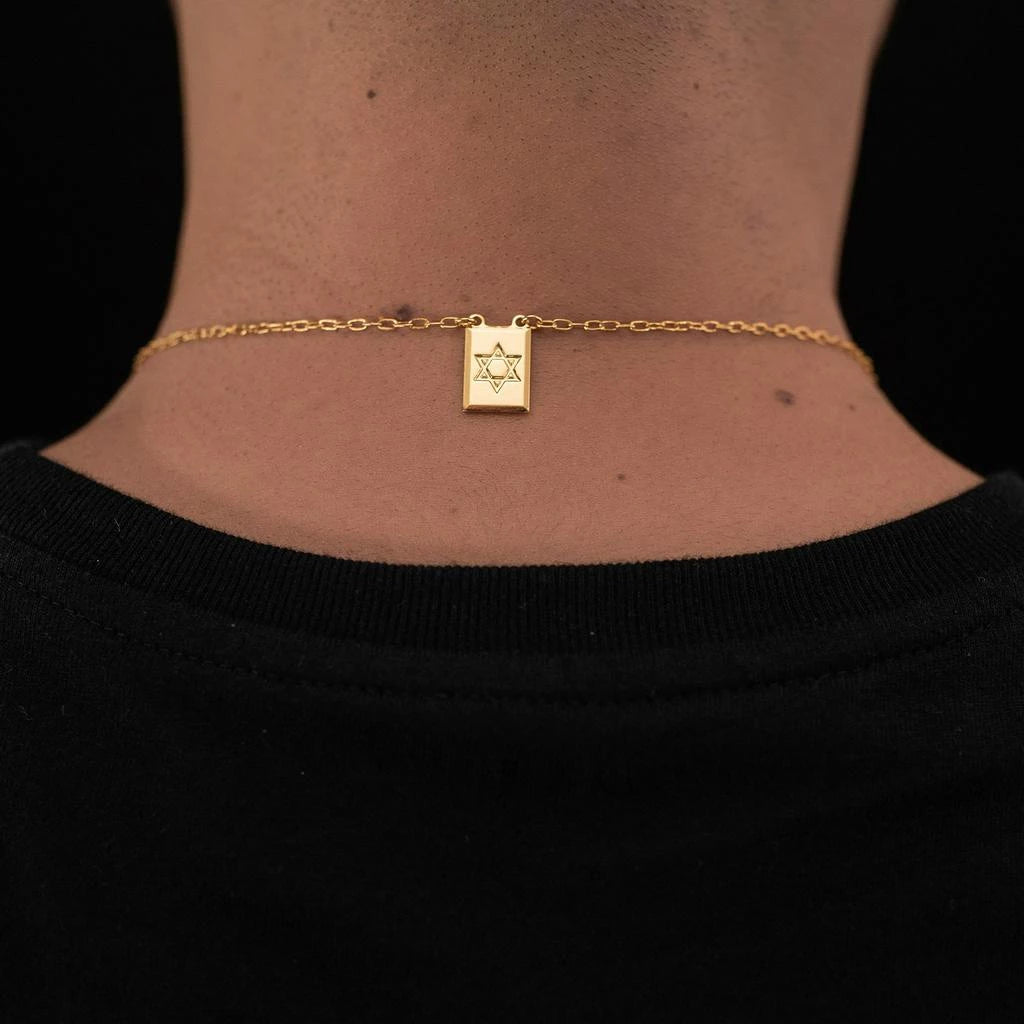 Corrente Escapulário Estrela de Davi Cartier Banhado a Ouro 18k