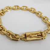 Pulseira Cadeado Masculina Banhada a Ouro 18k 8mm