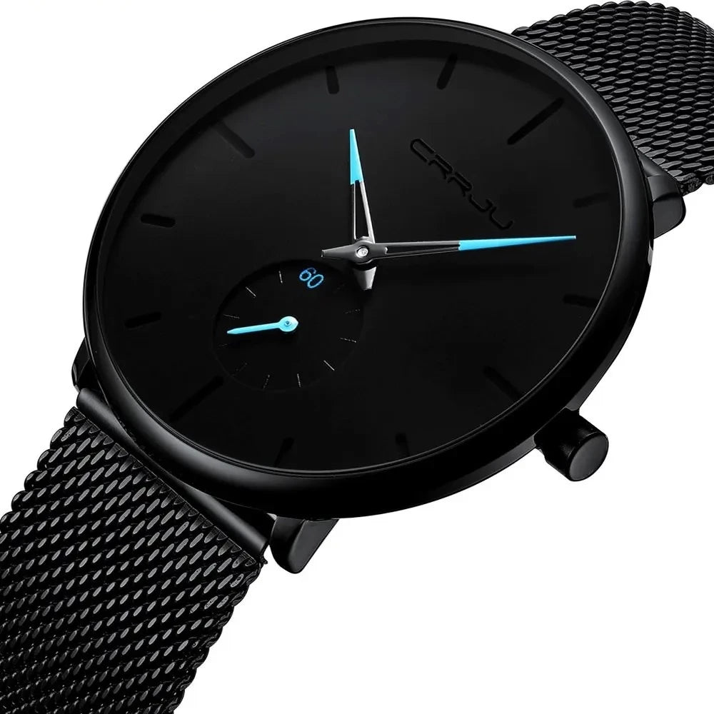 Relógio Masculino Casual Metálico Luxo Ultra Fino - Kalon Joias