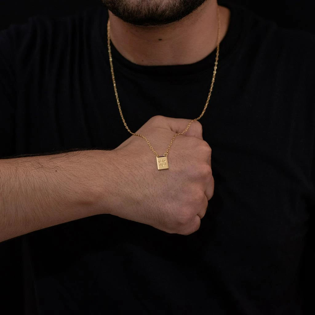 Corrente Escapulário Estrela de Davi Cartier Banhado a Ouro 18k