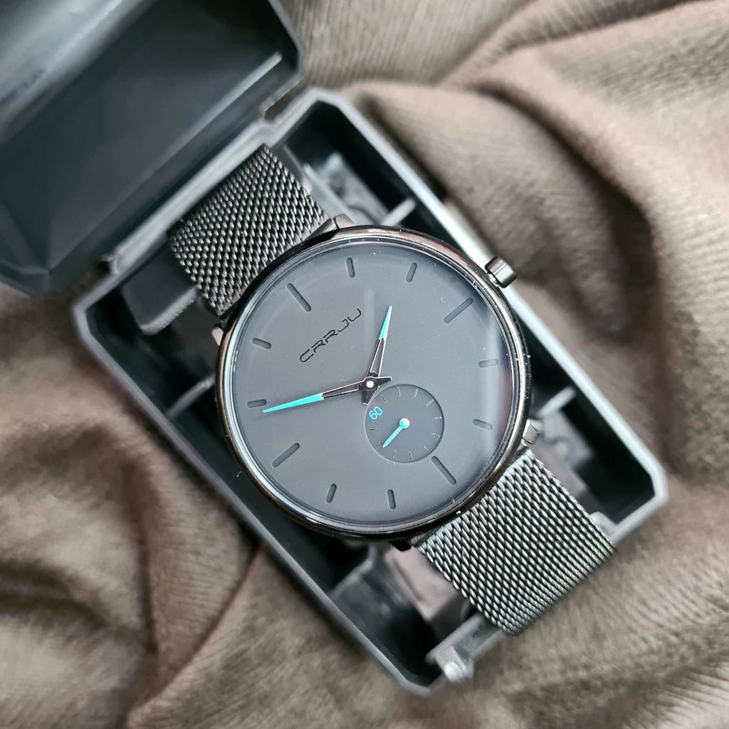 Relógio Masculino Casual Metálico Luxo Ultra Fino - Kalon Joias