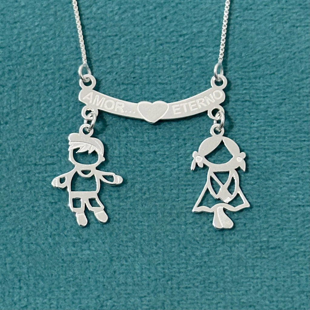 Colar com pingente canga casal 45 cm. - Kalon Joias