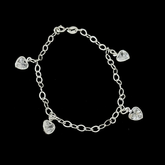 Pulseira 4 corações cor cristal - Kalon Joias