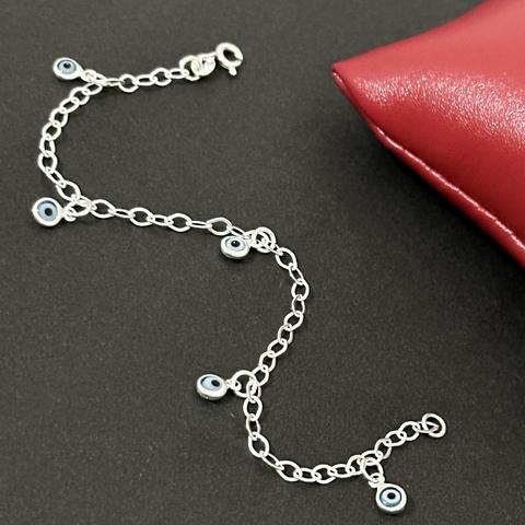 Pulseira 5 olhos pendurados mini - Kalon Joias