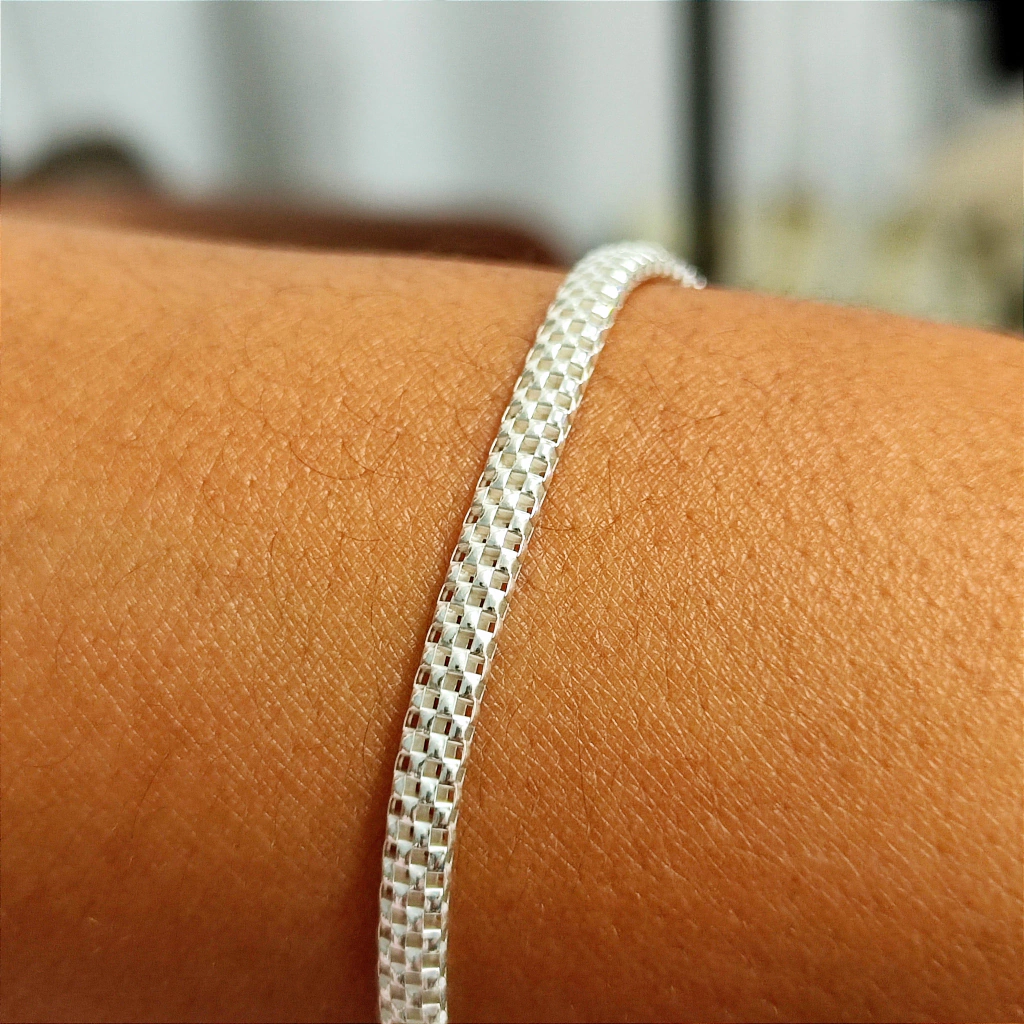 Pulseira Sanfona 4 mm. - Kalon Joias