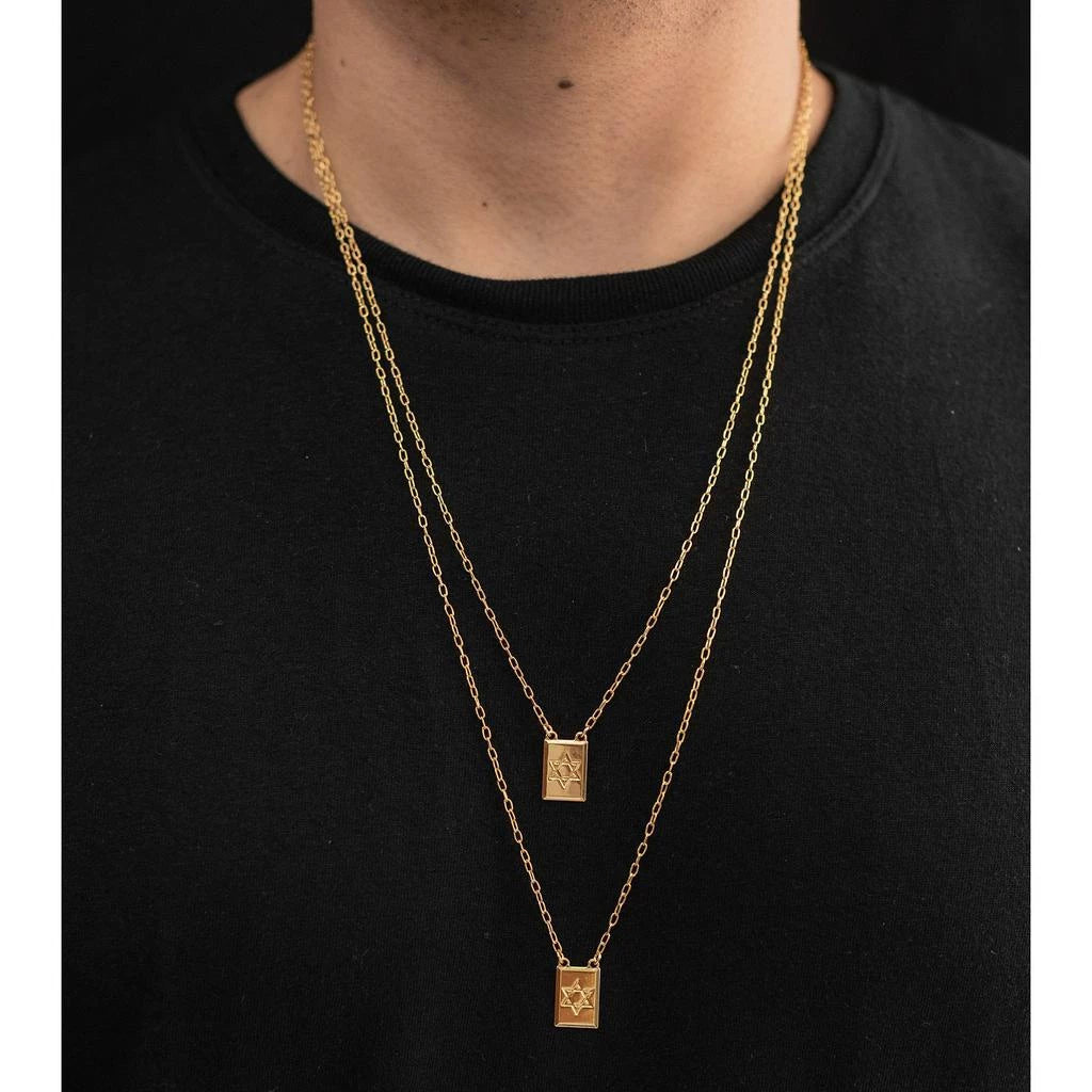 Corrente Escapulário Estrela de Davi Cartier Banhado a Ouro 18k