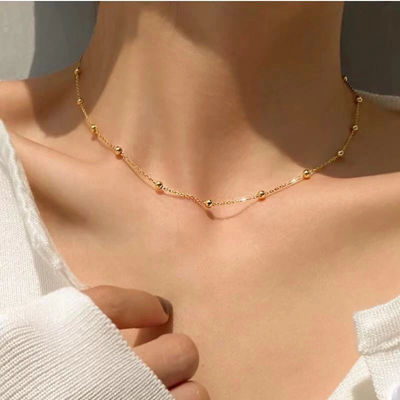 Choker de Bolinhas Espaçadas Banhado a Ouro 18K