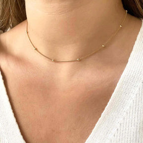 Choker de Bolinhas Espaçadas Banhado a Ouro 18K