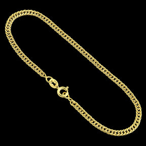 Pulseira Masculina Grumet Dupla Lacraia 3mm Banhada a Ouro 18k