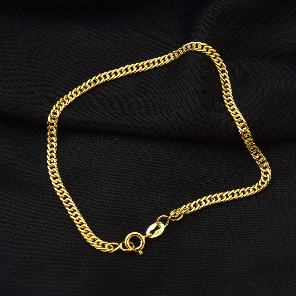 Pulseira Masculina Grumet Dupla Lacraia 3mm Banhada a Ouro 18k