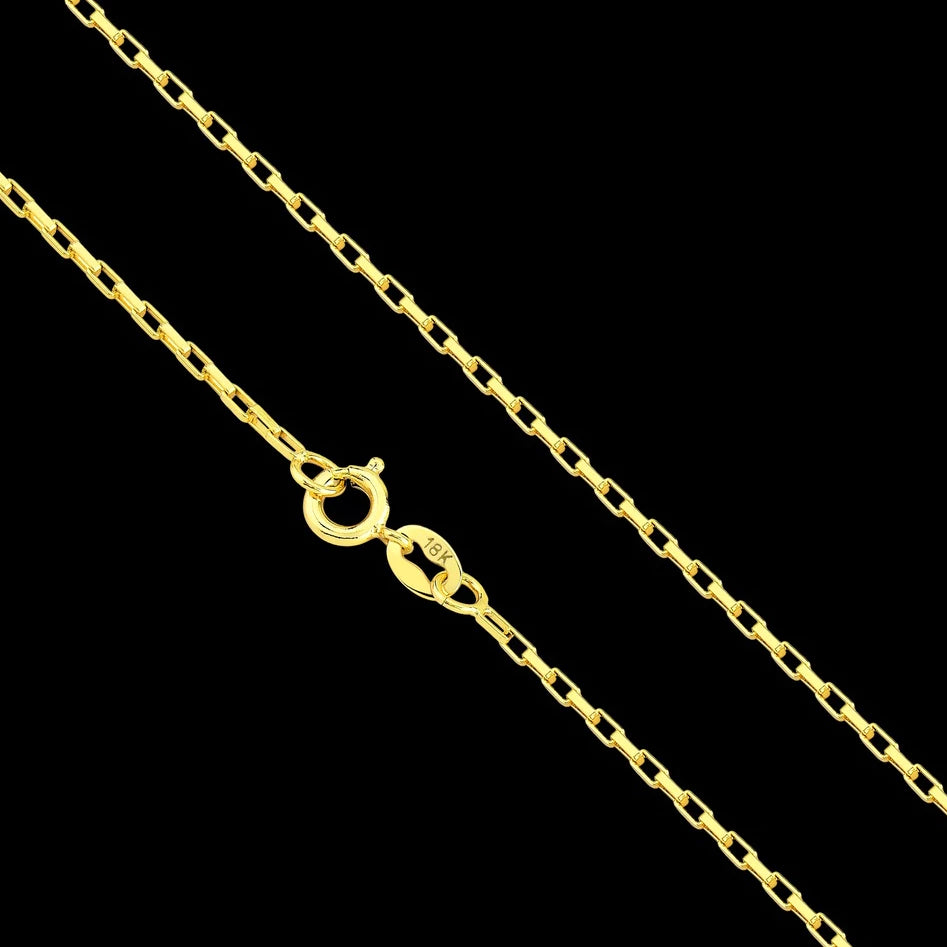 Corrente Cartier Tijolinho + Pingente Cruz Palito Banhados a Ouro 18k