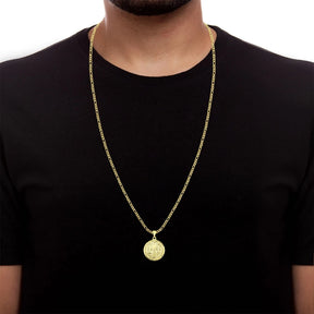 Corrente Masculina 3x1 com Pingente São Bento Banhados a Ouro 18k