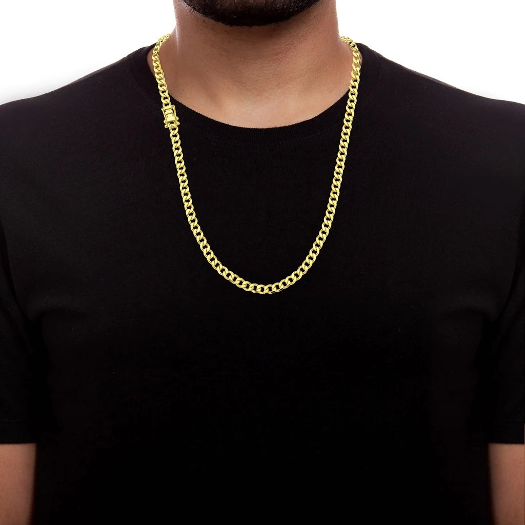 Corrente Grumet Cordão Masculino Fecho Gaveta Banhada a Ouro18k