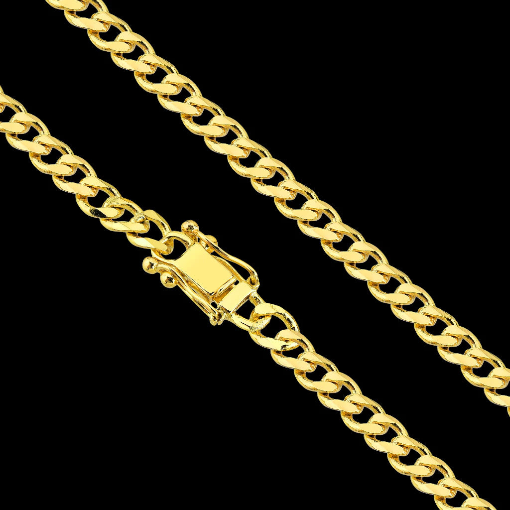 Corrente Grumet Cordão Masculino Fecho Gaveta Banhada a Ouro18k