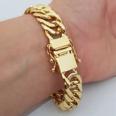 Pulseira Lacraia Masculina Banhada a Ouro 18k 14mm