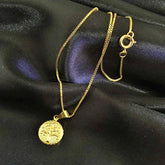 Colar Choker Feminino + Pingente Árvore da Vida Banhado a Ouro 18k